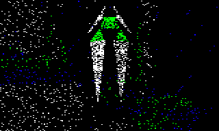 Dithering on the game over screen in the BBC Micro version of The Sentinel