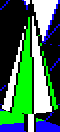 The screen buffer contents when creating a tree in the BBC Micro version of The Sentinel