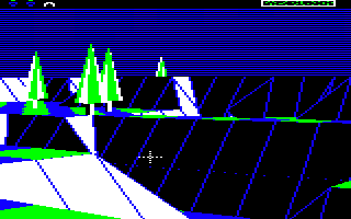 A tree view over landscape 0000 in the BBC Micro version of The Sentinel