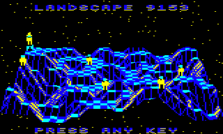 The landscape preview screen for landscape 9153 in the BBC Micro version of The Sentinel